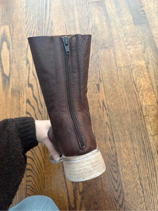 Free People Brown Leather Mid-Calf Boots